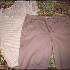 Liz Claiborne size 16 cropped pant and top